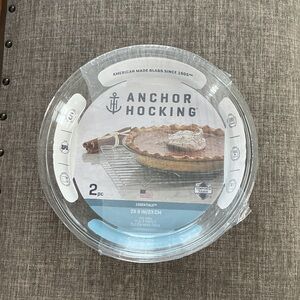 Anchor Hocking Clear Glass Pie Dish Set of 2. NWT.